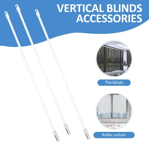 Vista 7 de Angoily 8 piezas de repuesto para persianas verticales de plástico, varilla inclinable, varilla transparente con gancho y agarre, abridor