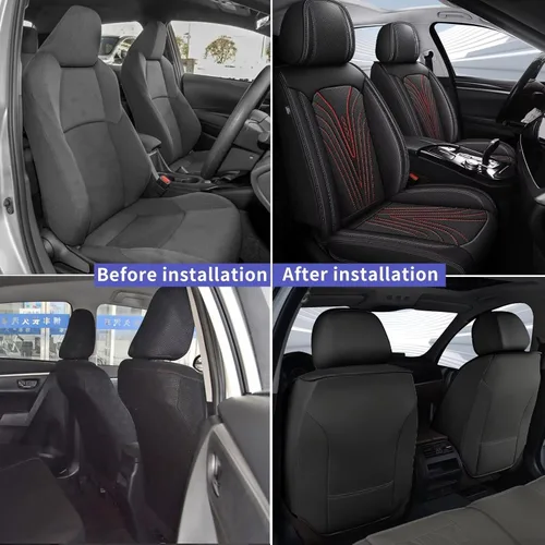 Vista 6 de Fundas de asiento para automóvil para Chevrolet Cruze 2019-2011: fundas de asiento delantero de piel sintética, impermeables, transpirables, fundas