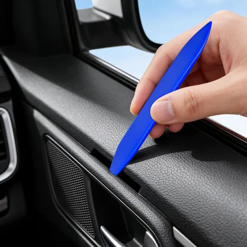 Vista 3 de Kit de 5 herramientas de extracción de adornos de automóvil, herramienta de palanca de extracción automática de clips para panel de tablero de Azul