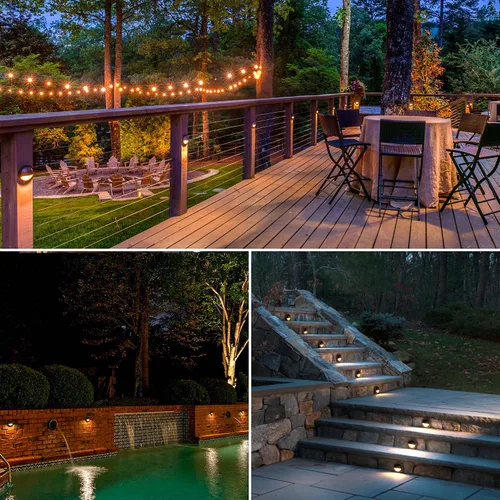 Vista 6 de SUNVIE Luces LED de Cubierta de Bajo Voltaje de 5W, Luces de Escalón de 12-24V para Exteriores con Conectores de Cable Fastlock2, Iluminación