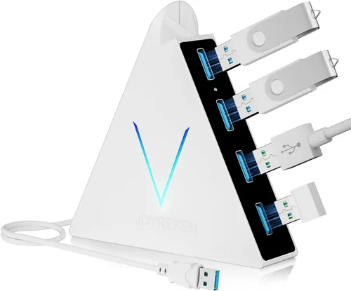 Vista 11 de FlyingVHUB Hub USB 3.0 de 4 puertos, concentrador USB vertical de datos con cable extendido de 2 pies, para Mac, PC, Xbox One, PS4, PS5, iMac