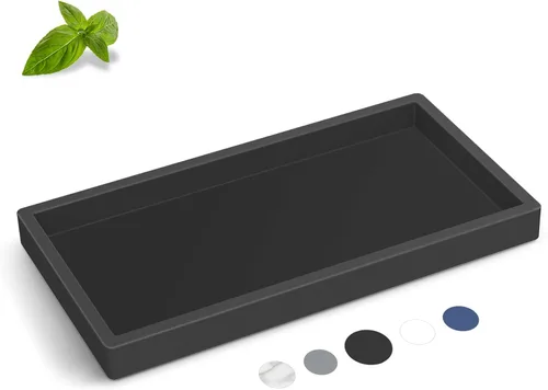 Vista 11 de Bandeja para Encimera de Baño, EG-SIPRO Bandeja de Tocador de Baño de Silicona Engrosada de Alta Calidad, Bandeja Rectangular Irrompible para Baño