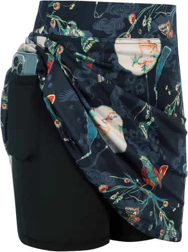 Vista 2 de JACK SMITH Falda pantalón deportiva para mujer, cintura plisada, elástica, acampanada, con bolsillos