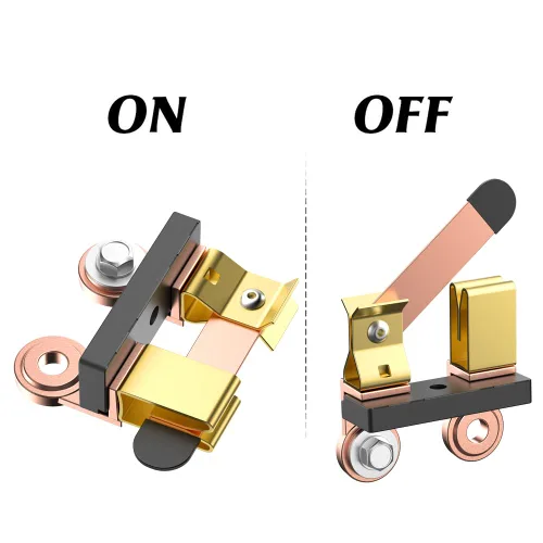 Vista 3 de Interruptor maestro de hoja de cuchillo de poste lateral, 12 V, 24 V, desconexión de batería, corte y apagado para automóvil, RV, barco, camión