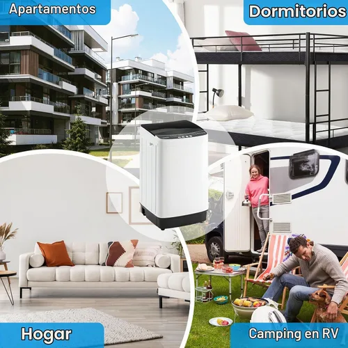 Vista 7 de Lavadora portátil de 17 libras, lavadora automática completa de 2.2 pies cúbicos Compact Laundry Machine with 10 Wash Programs, Washer and Spinner
