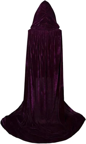 Vista 3 de Vestido de Halloween para mujer estilo moderno con capa para fiesta de máscaras color 2022