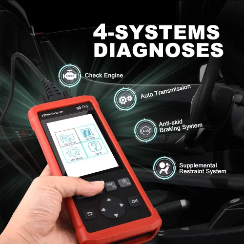 Vista 2 de Launch Millennium 90 Pro OBD2 escáner, lector de código de coche con función OBD completa DIY, comprobación del motor/ABS/SRS/herramienta de escaneo