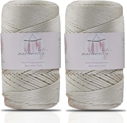 Vista 23 de Makromecity, Cordón de macramé de poliéster de 2 mm x 250 yardas (750 pies) Cordón de macramé de 2 mm de polipropileno para arte y manualidades
