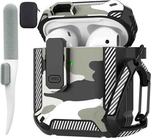 Vista 23 de Maxjoy Funda para AirPods Pro de 2ª/1ª generación con cerradura, funda protectora para AirPods Pro 2 con llavero compatible con Apple AirPod Pro2