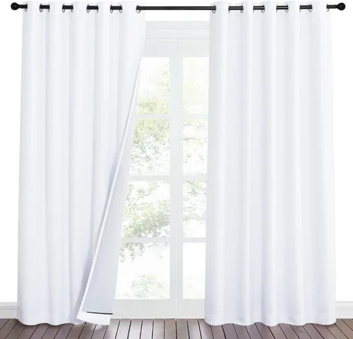 Vista 56 de NICETOWN Cortinas opacas para ventanas de sombreado completo, súper resistentes, con forro absorbente de ruido, para dormitorio, tratamiento