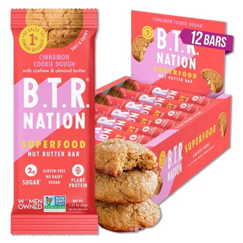 B.T.R. Bar Superfood - Barras de proteína cetogénica, proteína vegana a base de plantas, alimentos bajos en carbohidratos, bajos en calorías, sin