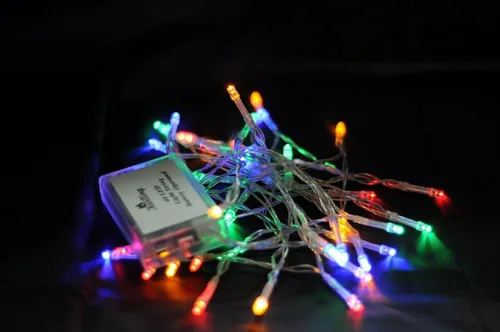Vista 10 de Cadena Karlling de luces LED azules operadas con batería, 40 unidades, para decoración de boda, fiesta, Navidad, color azul