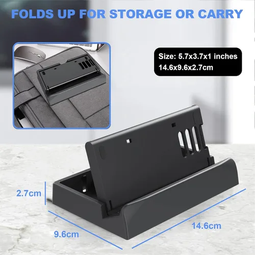 Vista 4 de Tangaroa Base de soporte de cubierta de vapor soporte plegable ajustable para accesorios de Steamdeck con almohadilla de silicona antideslizante