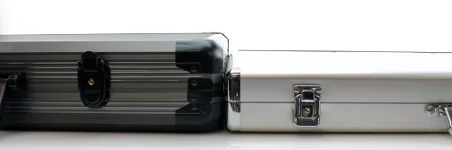 Vista 3 de 500pc Deluxe Poker Chip Case in Gray Color - Reinforced, Strong, Sturdy Design Poker Chip Case