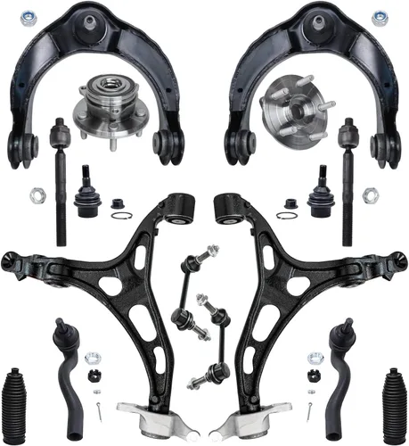 Vista 15 de Detroit Axle - Kit de suspensión de 14 piezas para Jeep Liberty 2006-2007, 2 cubos de rodamiento de ruedas, 2 brazos de control superior, 2 rótulas
