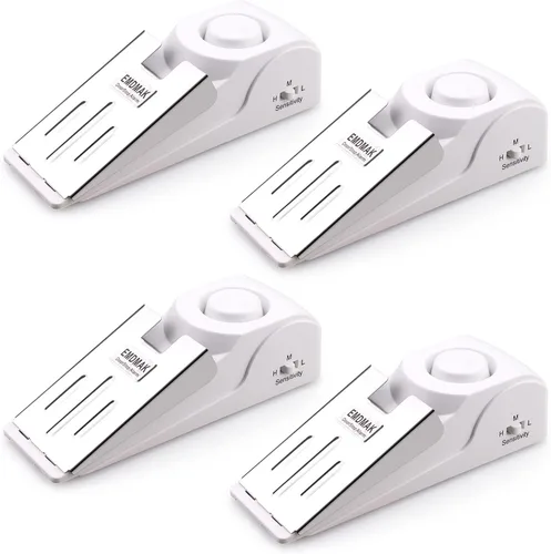 Vista 12 de EMDMAK - Alarma de tope de puerta con tope de puerta de sirena de 120 dB para el hogar y los viajes (negro) (paquete de 1)