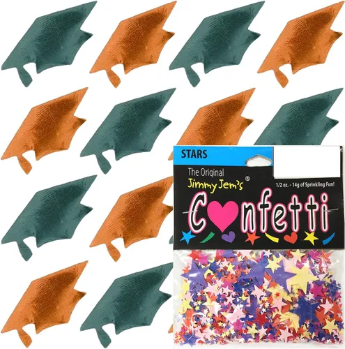 Vista 52 de Confetti Grad Cap Negro, Azul Marino Combo - 2 bolsas de media onza (1 oz)