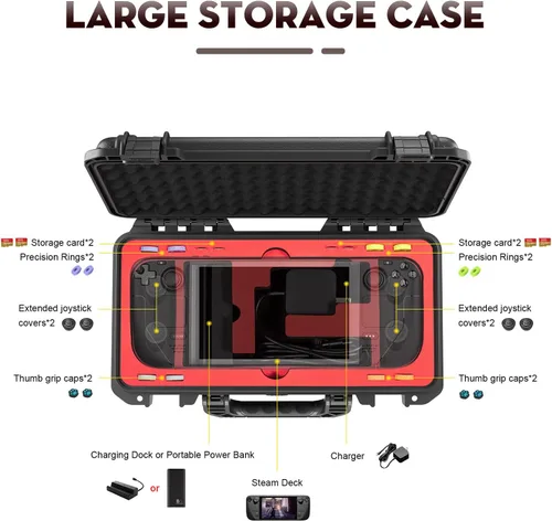 Vista 2 de DEVASO Funda de transporte de viaje para cubierta de vapor funda impermeable profesional de lujo con forro suave funda de viaje dura para cubierta