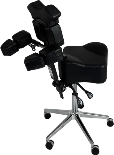 Vista 5 de InkBed Silla ergonómica patentada para artista, altura ajustable, asiento de espuma viscoelástica con respaldo