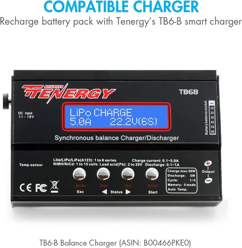 Vista 5 de Paquete de baterías RX NiMH Tenergy para receptor 4.8 V 2000 mAh, con conector Hitec para autos y aviones RC