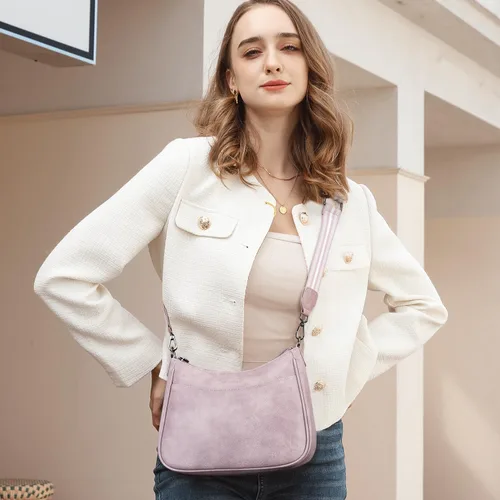 Vista 2 de APHISON Bolso cruzado de cuero moderno con correa ajustable, bolso de hombro para mujer