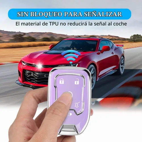 Vista 4 de MILD EAST - Funda para llavero GMC de 5 botones con llavero (oro/negro) Soft TPU Key Case Shell Full Protection Compatible with Chevy Silverado &
