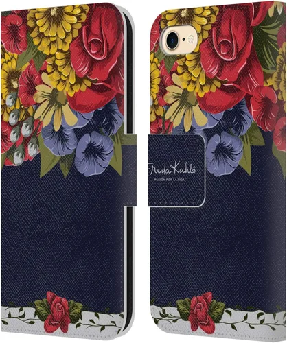 Vista 63 de Head Case Designs Funda con licencia oficial de Frida Kahlo Portrait Red Florals - Funda de piel tipo cartera compatible con Apple iPhone 14 Pro