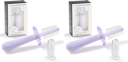 Vista 15 de grabease Cepillo de dientes de doble cara - Promueve el cepillado independiente y el cepillo de dientes para niños pequeños - Cepillo de silicona