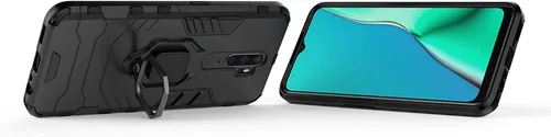 Vista 3 de LuluMain Funda compatible con Oppo A9 (2020), soporte de anillo de metal, a prueba de golpes, carcasa rígida