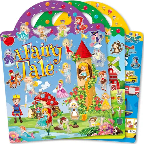 Vista 12 de iGetooy Libros de calcomanías reutilizables para niños pequeños de 1 a 3 años, calcomanías para niños de 2 a 4 años, calcomanías de princesa