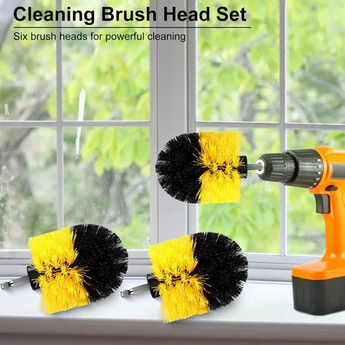 Vista 4 de Remerry Cepillo de taladro de nailon, accesorio de cepillo de taladro de energía eléctrica, accesorio de limpieza multiusos para superficies