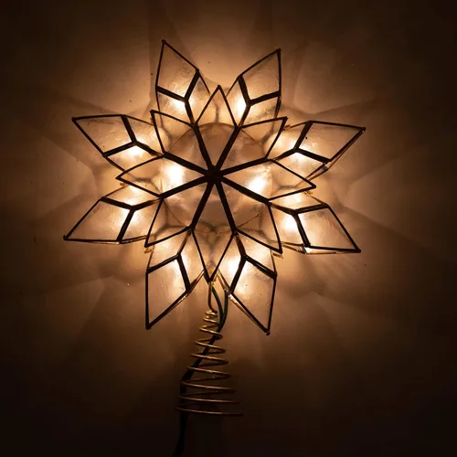 Vista 2 de Estrella Kurt Adler para árbol de Navidad con 10 luces transparentes y 1 foco de repuesto.