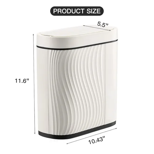 Vista 7 de Cubo de basura automático pequeño de plástico de 2.6 galones, bote de basura inteligente sin contacto, cubo de basura con sensor de movimiento