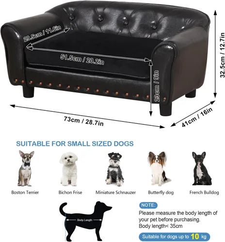 Vista 2 de Sofá para perros, cama para cachorros, sofá para gatos, sofá para mascotas, silla para perros, cama pequeña para mascotas con clavos de cobre