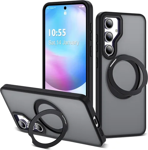 Vista 23 de Funda compatible con Samsung Galaxy S22 y S23 Ultra con soporte de anillo magnético giratorio 360 compatible con protección militar Mag-Safe, funda