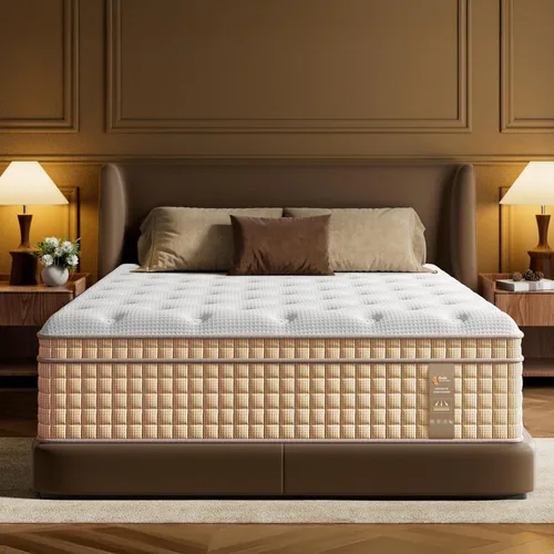 BedStory Colchón Extra Firme King de 14 Pulgadas, Colchones Híbridos de la Colección de Hotel con Soporte Extra Lumbar y de Hombro para Alivio del