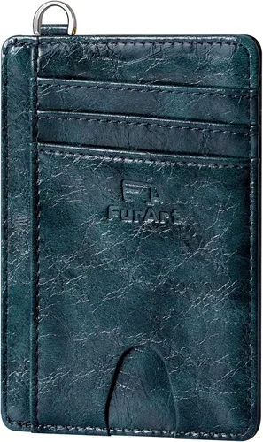 FurArt - Cartera minimalista delgada con bolsillo frontal, bloqueo de identificación de radiofrecuencia (RFID), tarjetero, para hombres y mujeres