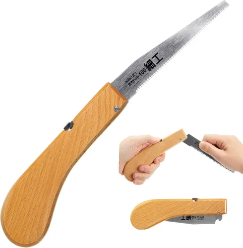 Vista 9 de KAKURI Sierra plegable para paneles de yeso, sierra de mano de 4 pulgadas, sierra japonesa afilada de acero japonés, mini sierra de bolsillo