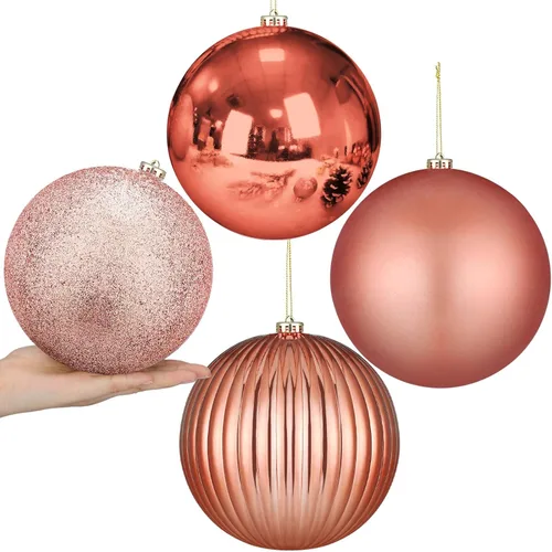 Vista 9 de Liliful 4 bolas de Navidad de 6 pulgadas, adornos para colgar en el árbol de Navidad, adornos extragrandes para decoración del árbol de Navidad
