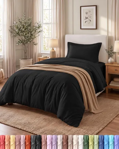 Vista 45 de Utopia Bedding Duvet Cover Twin Size - 2 Piece with Zipper Closure - 1 Comforter Cover 68X90 Inches & 1 Pillow Sham 20X26 Inches (Beige) Comforter