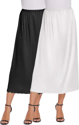 Vista 16 de Avidlove, ropa interior, enaguas satinada larga, Snip-it Half Slip, con encaje, lencería para mujer Beige
