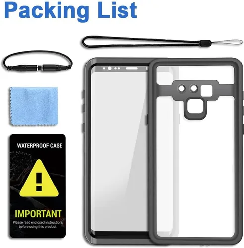 Vista 7 de Funda impermeable IP68 para Galaxy Note 9, 6.4 pulgadas, a prueba de agua, nieve, polvo y arañazos, cobertura completa sellada con protector