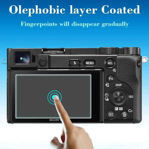 Vista 5 de Protector de pantalla para Sony A6600 A6400 A6300 A6100 A6000 [3 piezas] y cubierta de zapata 9H dureza vidrio templado para Sony Alpha 6600 6400