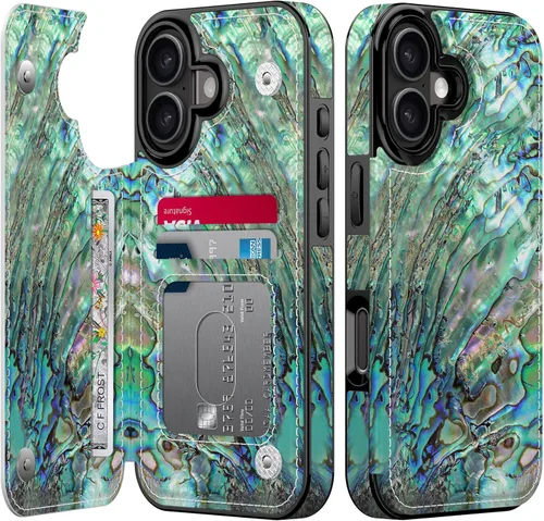 Vista 138 de LETO para iPhone 15 Pro Funda tipo cartera - Tapa tipo folio con patada - Diseños de moda - Tarjetero - Funda protectora para mujeres y niñas - 6.1