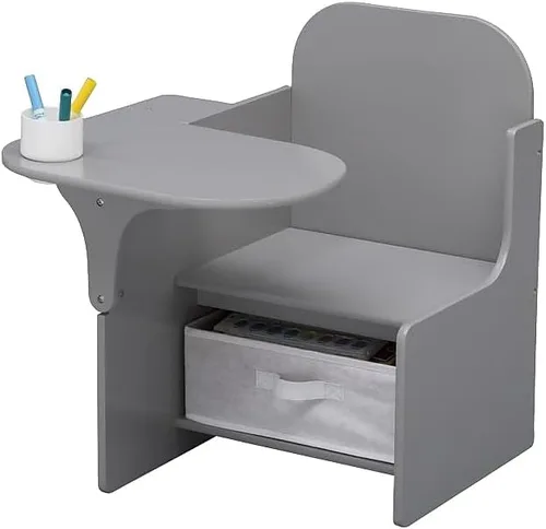 Delta Children MySize Chair Desk With Storage Bin, Grey