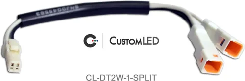 Vista 2 de Par de conectores de señal de giro OEM Y-Splitter de 2 cables, se adapta a motocicletas Ducati, KTM y Yamaha seleccionadas