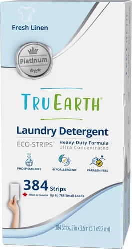 Vista 11 de Tru Earth Platinum – Hojas de detergente para ropa resistentes – hasta 64 cargas (32 unidades), sin fragancia, fórmula de tiras ultraconcentradas