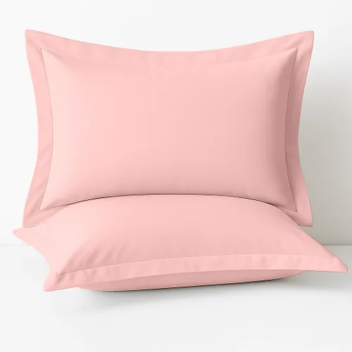 Vista 30 de Juego de 2 fundas de almohada de tamaño estándar de 20 x 26 pulgadas, 600 hilos, 100 % algodón orgánico, color negro, con reborde de 2 pulgadas