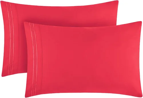 Vista 94 de Mellanni Fundas de almohada de lujo, extrasuaves, refrescantes, fundas de almohada de 2 piezas de la colección Icónica, cierre de sobre