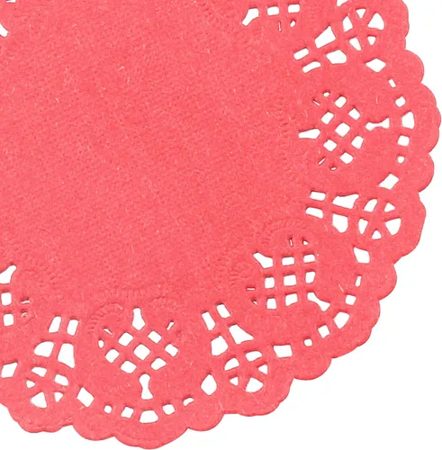 Vista 4 de Rierdge 120 manteles individuales redondos de papel de encaje decorativos coloridos de 3.5 pulgadas, manteles individuales desechables para bodas